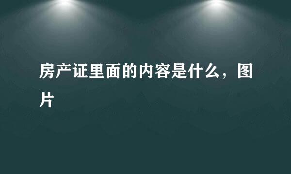 房产证里面的内容是什么，图片