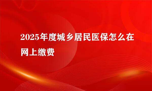 2025年度城乡居民医保怎么在网上缴费