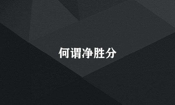 何谓净胜分