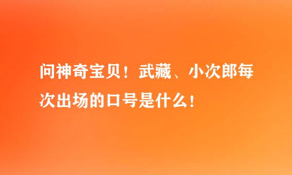 问神奇宝贝！武藏、小次郎每次出场的口号是什么！