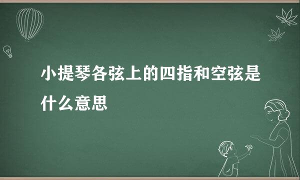 小提琴各弦上的四指和空弦是什么意思