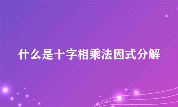 什么是十字相乘法因式分解
