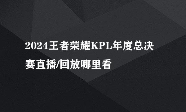 2024王者荣耀KPL年度总决赛直播/回放哪里看