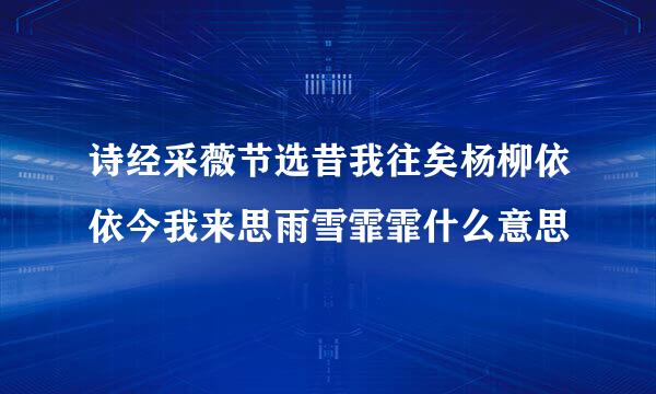 诗经采薇节选昔我往矣杨柳依依今我来思雨雪霏霏什么意思