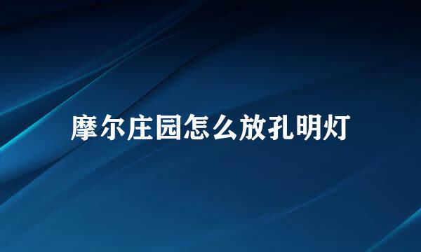 摩尔庄园怎么放孔明灯