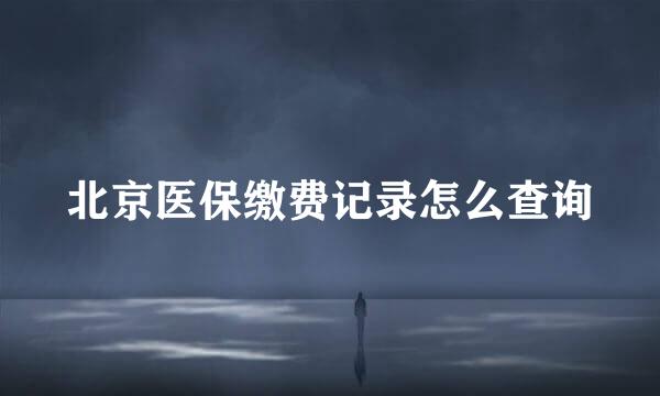 北京医保缴费记录怎么查询