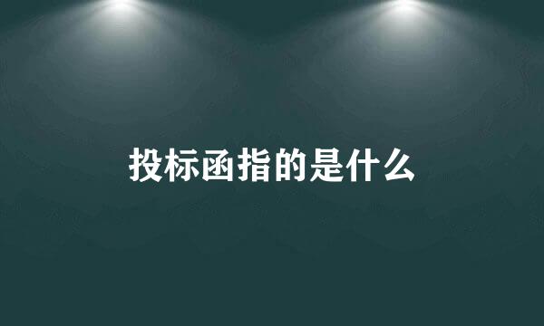 投标函指的是什么