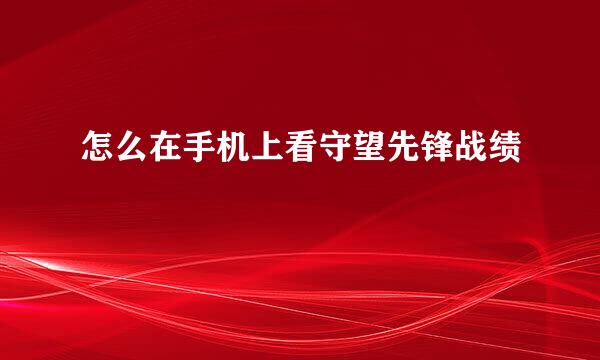 怎么在手机上看守望先锋战绩