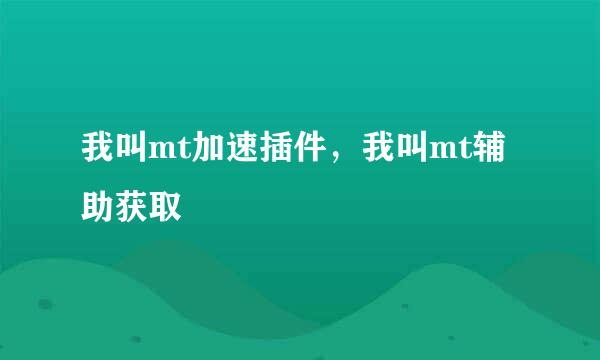 我叫mt加速插件，我叫mt辅助获取
