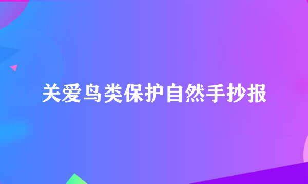 关爱鸟类保护自然手抄报