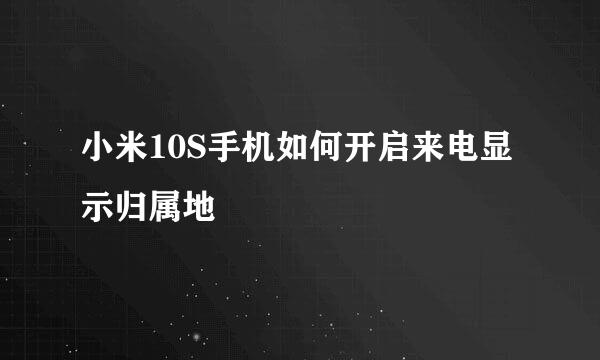 小米10S手机如何开启来电显示归属地