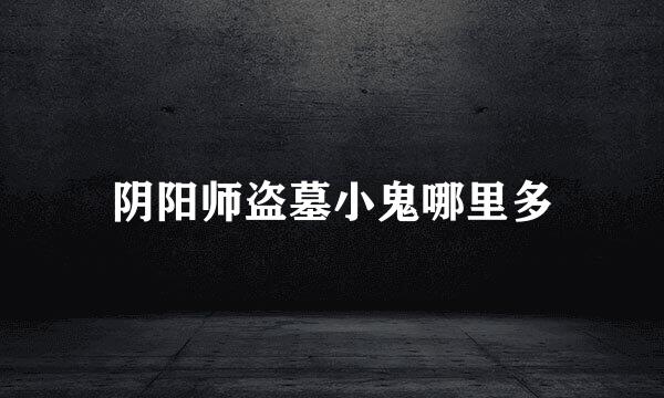 阴阳师盗墓小鬼哪里多