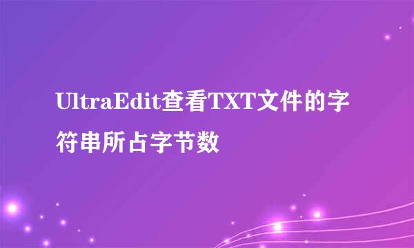UltraEdit查看TXT文件的字符串所占字节数