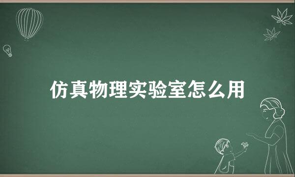 仿真物理实验室怎么用