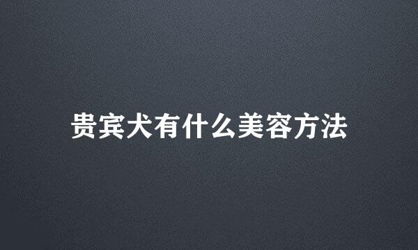 贵宾犬有什么美容方法