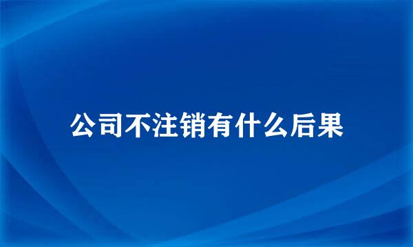 公司不注销有什么后果