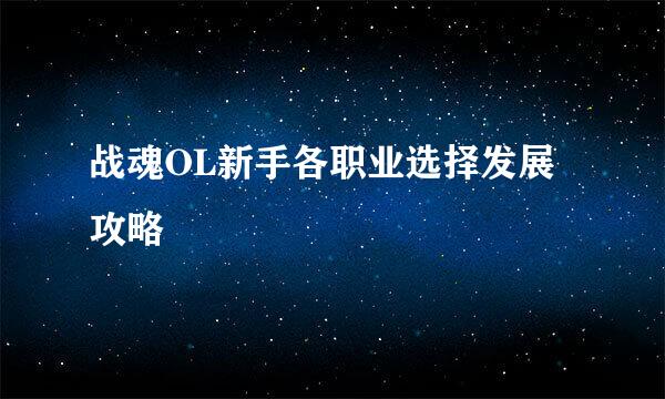 战魂OL新手各职业选择发展攻略