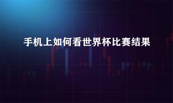 手机上如何看世界杯比赛结果