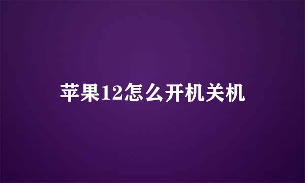 苹果12怎么开机关机