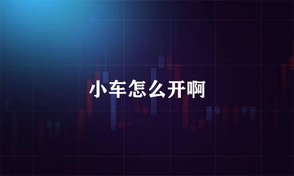 小车怎么开啊