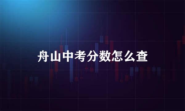 舟山中考分数怎么查