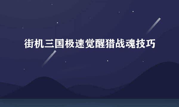 街机三国极速觉醒猎战魂技巧