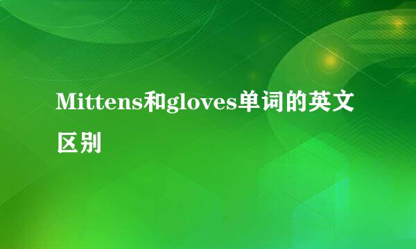Mittens和gloves单词的英文区别