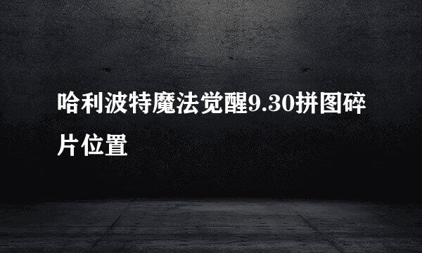哈利波特魔法觉醒9.30拼图碎片位置