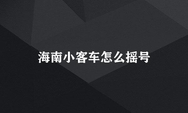 海南小客车怎么摇号