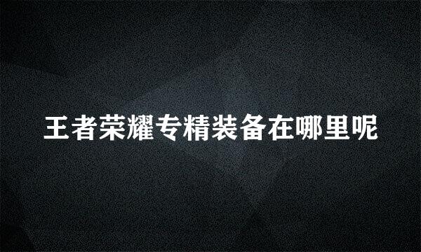王者荣耀专精装备在哪里呢