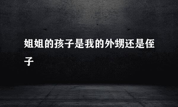 姐姐的孩子是我的外甥还是侄子