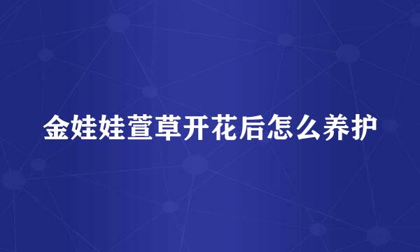 金娃娃萱草开花后怎么养护