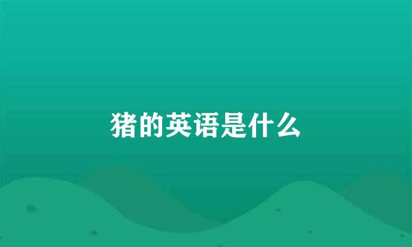 猪的英语是什么