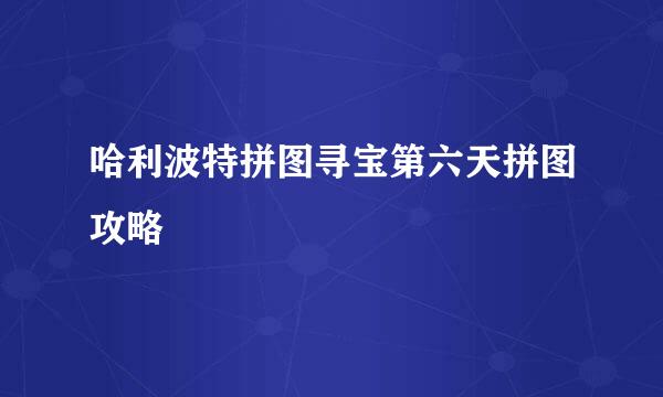 哈利波特拼图寻宝第六天拼图攻略