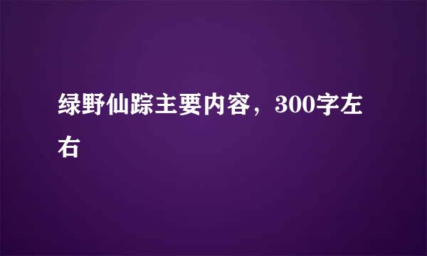 绿野仙踪主要内容，300字左右
