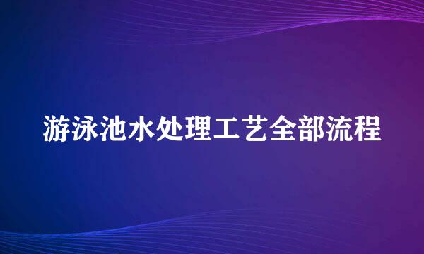 游泳池水处理工艺全部流程