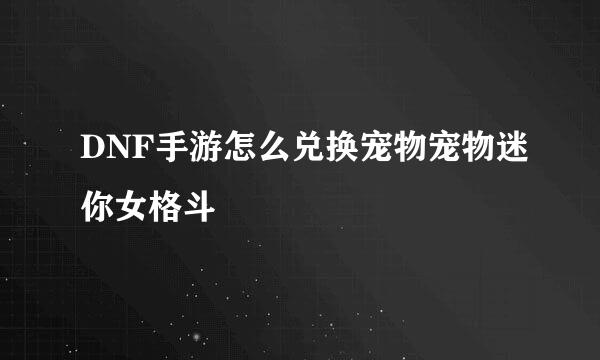 DNF手游怎么兑换宠物宠物迷你女格斗