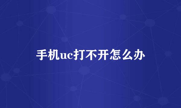 手机uc打不开怎么办