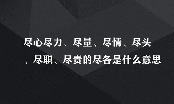 尽心尽力、尽量、尽情、尽头、尽职、尽责的尽各是什么意思