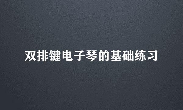 双排键电子琴的基础练习