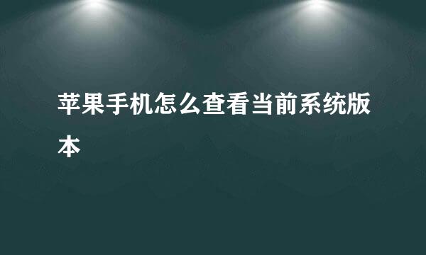 苹果手机怎么查看当前系统版本