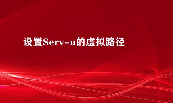 设置Serv-u的虚拟路径