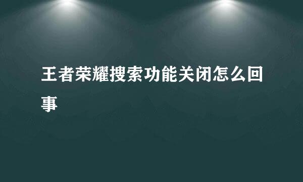 王者荣耀搜索功能关闭怎么回事