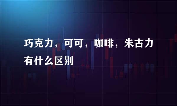 巧克力，可可，咖啡，朱古力有什么区别