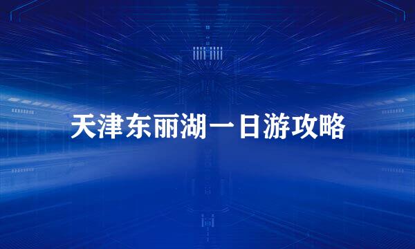 天津东丽湖一日游攻略