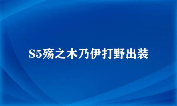 S5殇之木乃伊打野出装