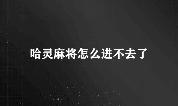 哈灵麻将怎么进不去了