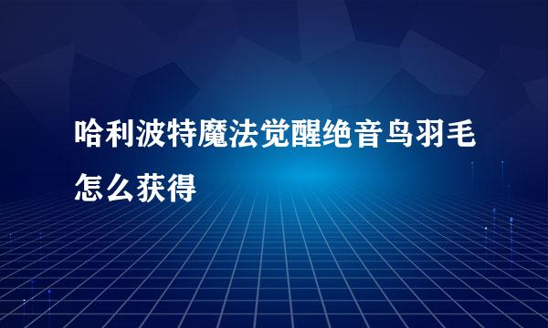 哈利波特魔法觉醒绝音鸟羽毛怎么获得