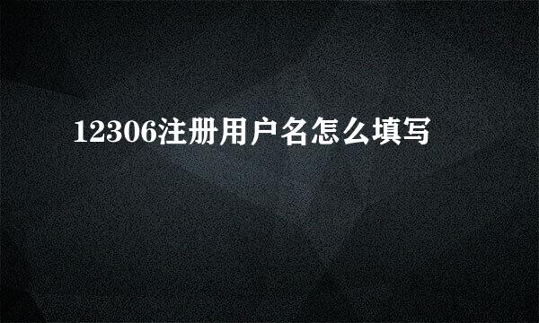 12306注册用户名怎么填写