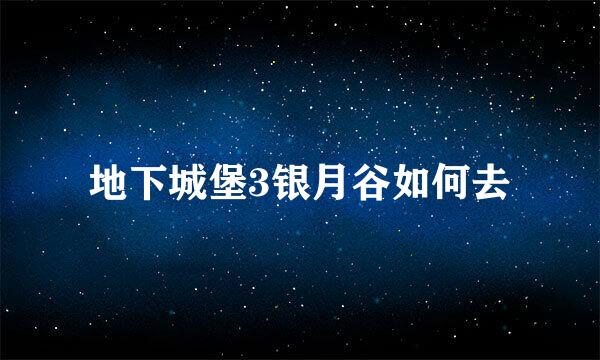 地下城堡3银月谷如何去